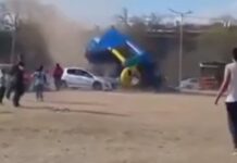 Un inflable se soltó durante los festejos por el Día del Niño en la provincia de Córdoba: dos chicos heridos